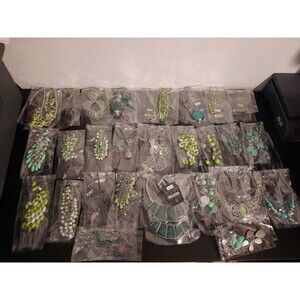 Paparazzi Jewelry Green Necklaces Lot Of 28 Pieces